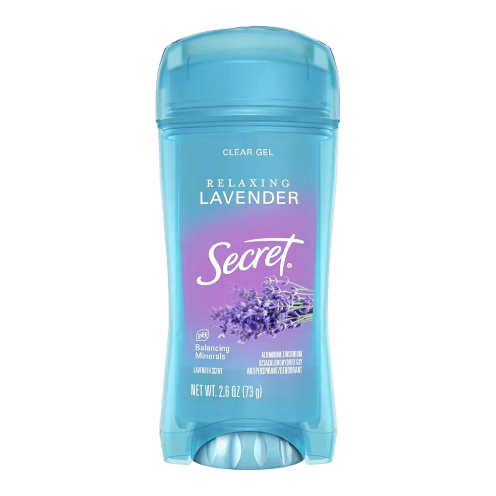 Gel Lăn Khử Mùi Hương Hoa Oải Hương, 72 HR Clear Gel Antiperspirant, Relaxing Lavender, 2.6 oz (73g) - SECRET